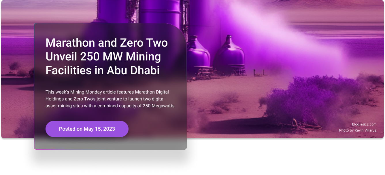 Marathon and Zero Two Unveil 250 MW Mining Facilities in Abu Dhabi